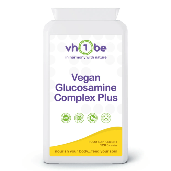 Vegan Glucosamine Complex Plus | Capsules | 120 Count | Supports general wellbeing – vh1be by vh1be – Ayurvedic & Scientific Wellness made in the UK |