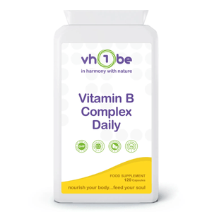 Vitamin B Complex Daily | Capsules | 120 Count | Supports energy - yielding metabolism and nervous system function – vh1be by vh1be – Ayurvedic & Scientific Wellness made in the UK |