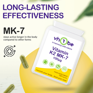 Vitamin K2 MK - 7 100mcg Capsules | Bone & Heart Health – vh1be by vh1be – Ayurvedic & Scientific Wellness made in the UK |